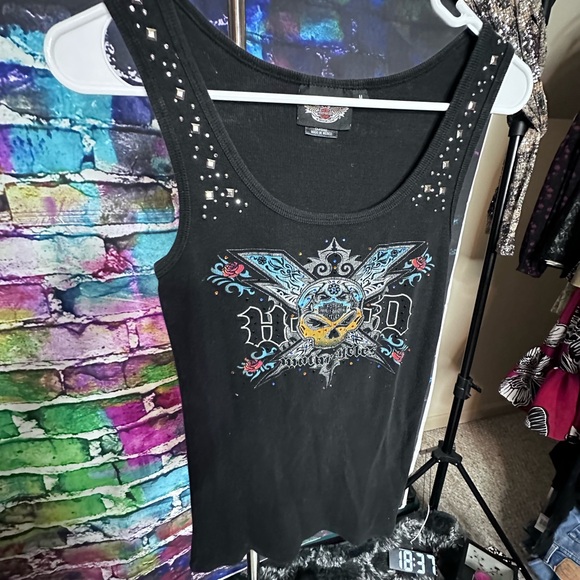 Harley-Davidson Tops - Harley Davidson Black Ribbed Women’s Tank Top Size Medium